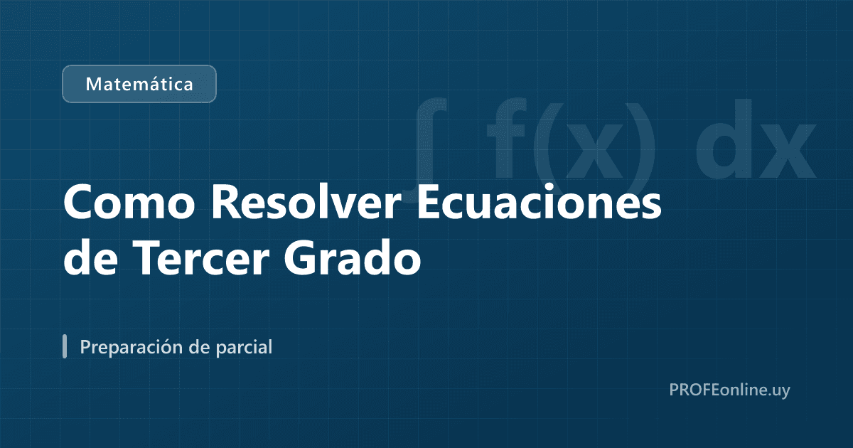 Como Resolver Ecuaciones de Tercer Grado · Curso en PROFEonline.uy