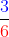 \frac{{\color{Blue} 3}}{{\color{Red} 6}}