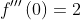 {f}'''\\left ( 0 \\right )= 2