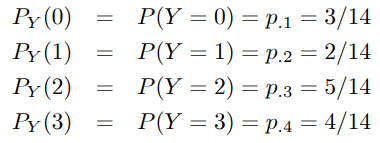 Probabilidad y Estadística: Ejercicio resuelto de funciones de dos variables discretas: Sea (X, Y ) una v.a. bidimensional discreta con función masa de probabilidad dada por: